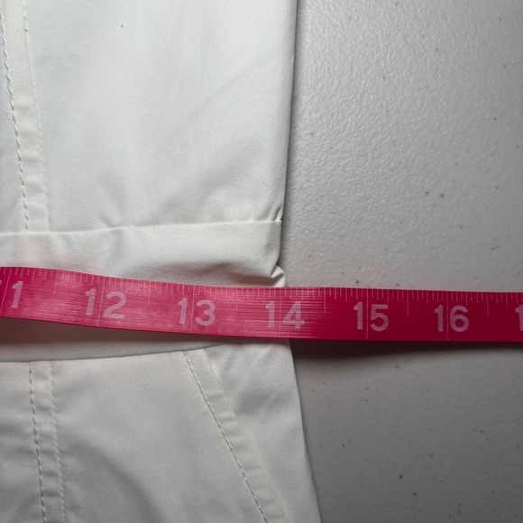 Banana Republic NWOT White Sleeveless Dress‎ 4 Pleated Neck Cotton Pockets - Picture 7 of 10